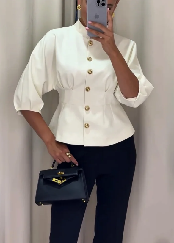 Eva™ | Elegantes Hemd mit Stehkragen
