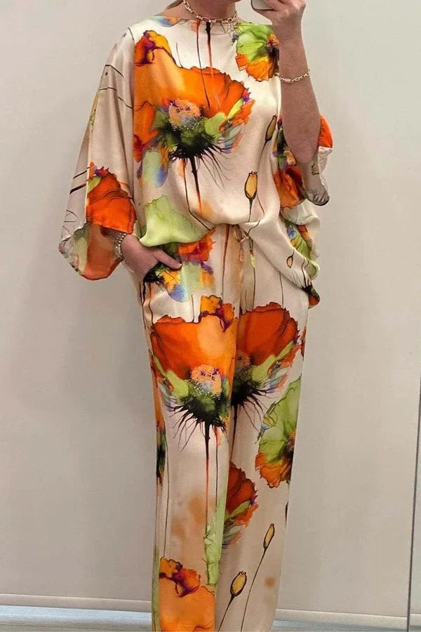 Hilda | Stylisches zweiteiliges Set für Damen mit Blumenmuster