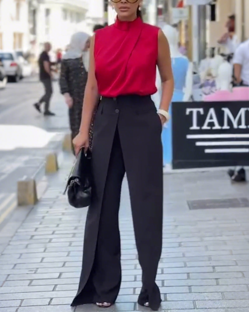 Rita | Asymmetrische Hose mit weitem Bein