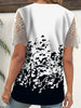 Juliana | elegantes Top mit Spitzenbesatz und floralem Schmetterlingsdesign