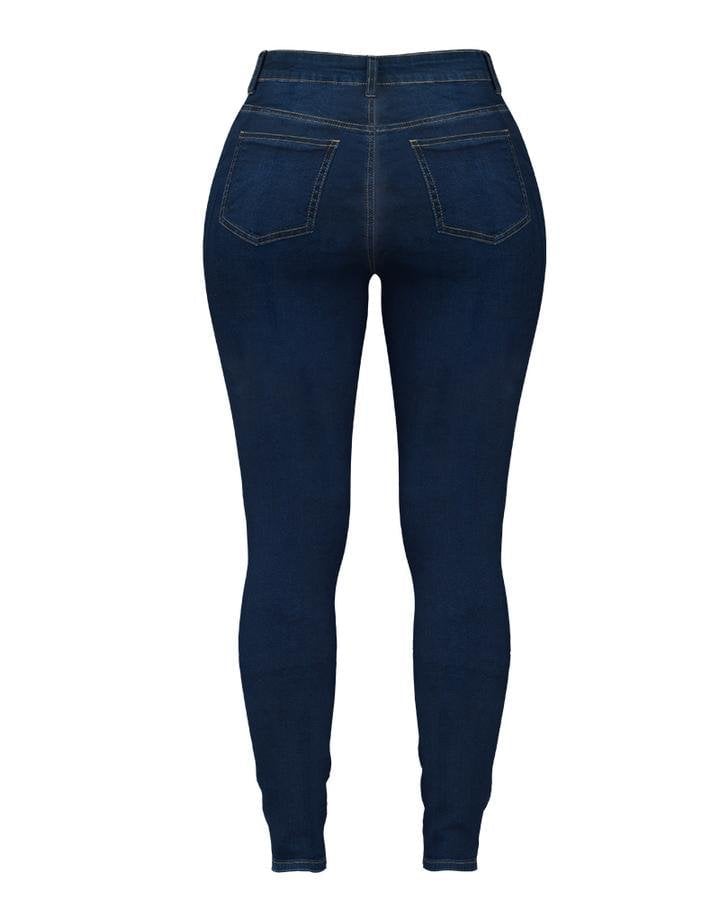 Violetta™ – High-Waist Jeans mit Doppelknopfleiste - Dunkelblau / S