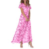 Tiera | Maxikleid mit geblümten Flatterärmeln aus Chiffon