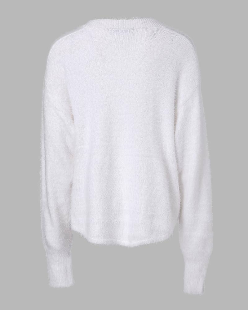 Averie | Perlenbesetzte V-Ausschnitt-Pullover