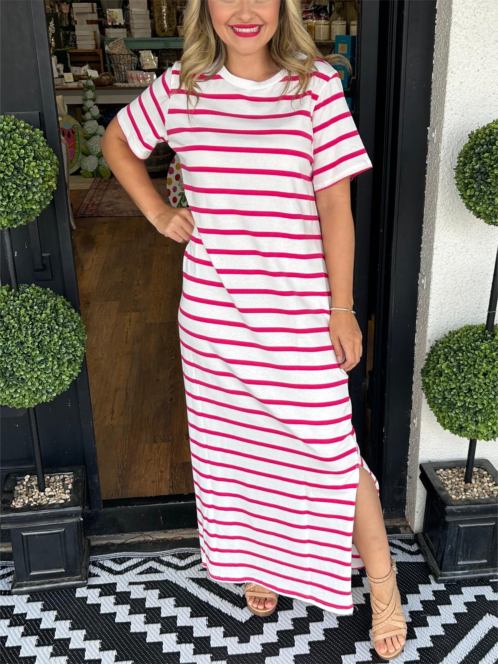 Eleanor | Lässiges gestreiftes Damenkleid mit Taschen