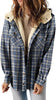 Grace™ | Plaid Jacke Langarm Schnalle Wolle mit Kapuze