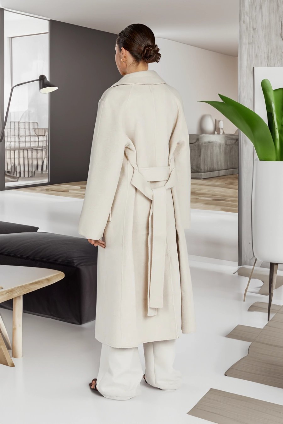 Anouk™ | Klassischer Wintermantel mit Kragen - Creme / XS
