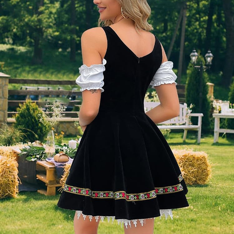 Damen Oktoberfest Kostüm Dirndl mit Schürze