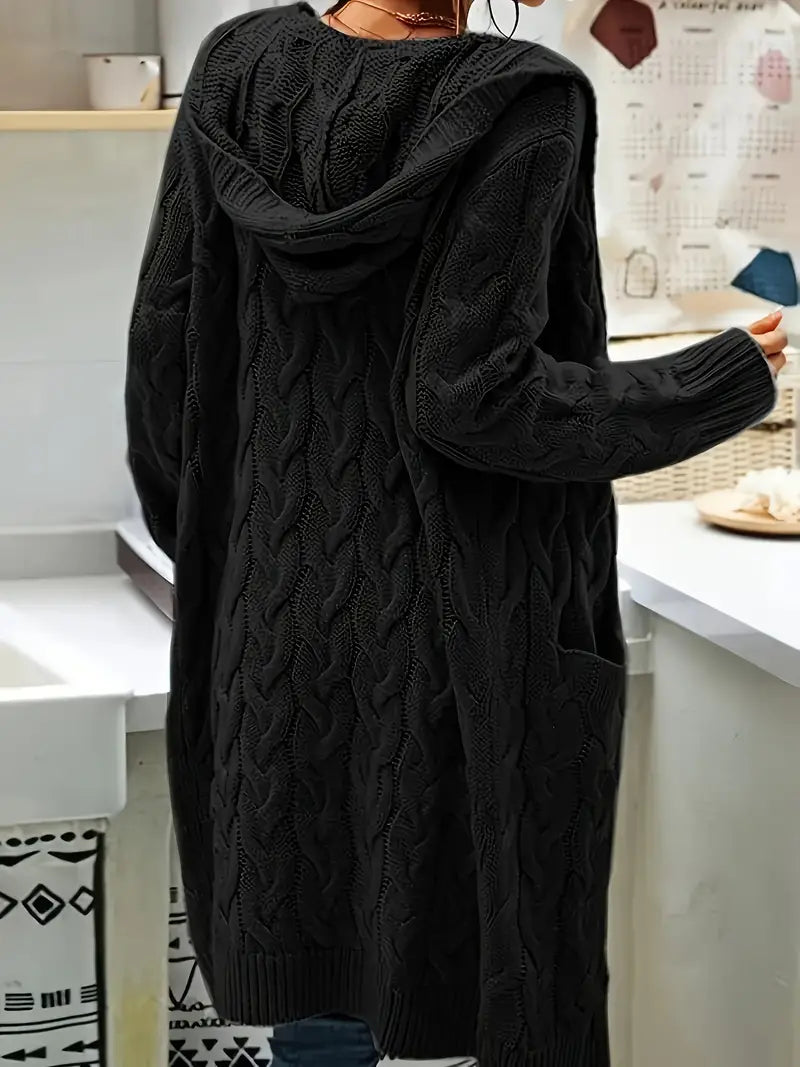 Isabell | Damen-Cardigan mit Taschen - Armeegrün / S