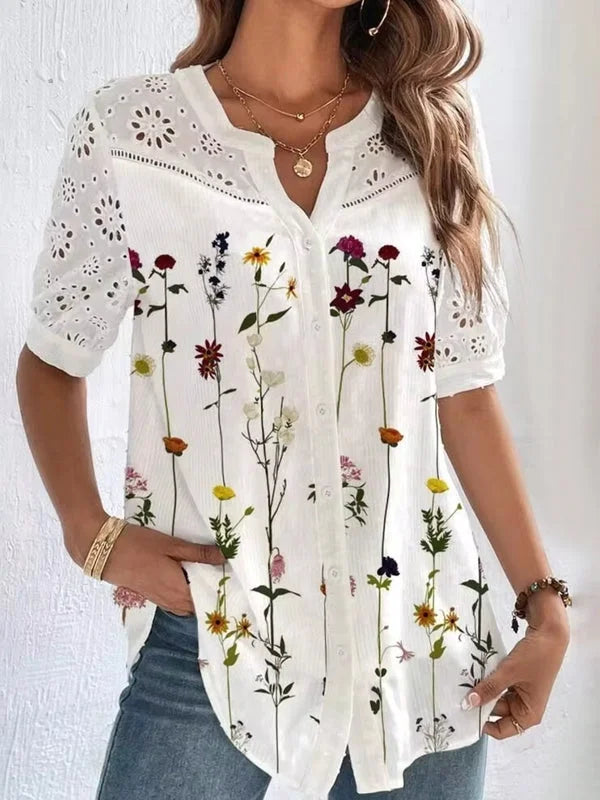 Fran | Elegantes Hemdsärmelchen mit Druck