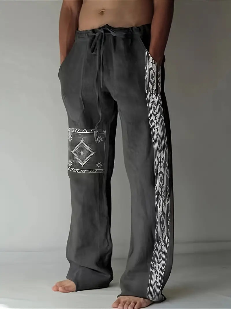 Henrich | trendige Komfort-Hose im ethnischen Design für Herren