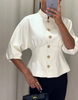Eva™ | Elegantes Hemd mit Stehkragen