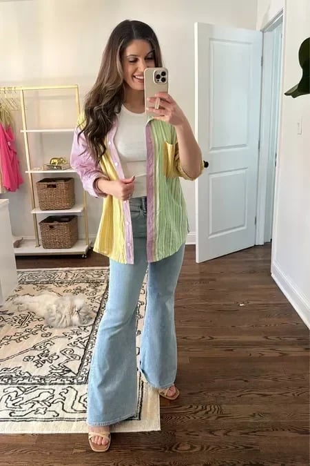 Cienna | Stretch-Jeans mit hoher Taille und weitem Bein
