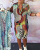 Ainsley | Sommerliches V-Neck-Kleid mit buntem Muster