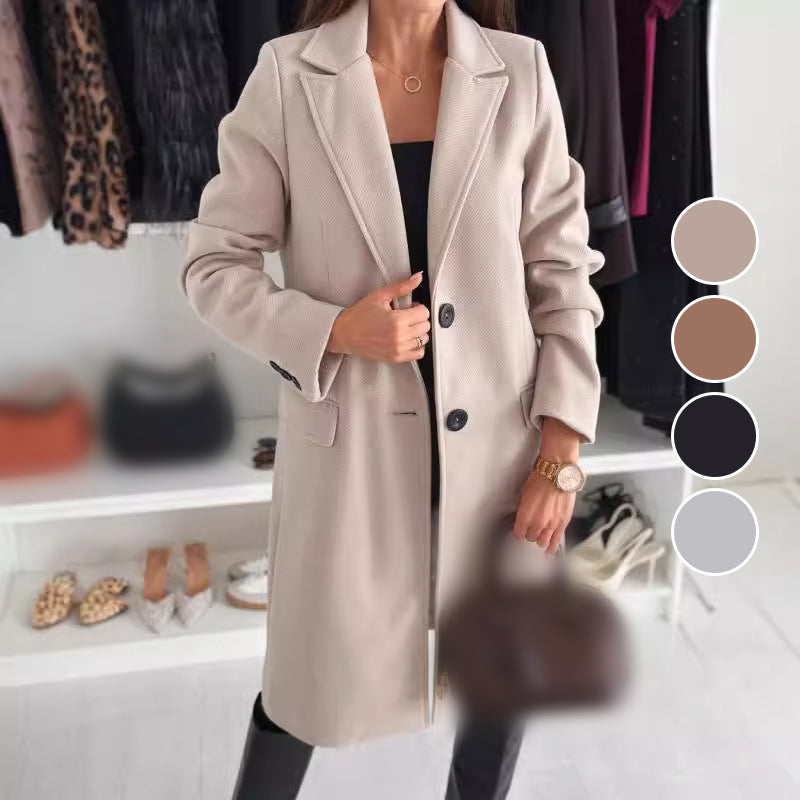 Ivy™ | Eleganter maßgeschneiderter langer Mantel für Damen