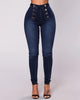 Violetta™ – High-Waist Jeans mit Doppelknopfleiste - Hellblau / S