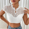 Elegante weiße Spitzen‑Dirndlbluse für das Oktoberfest
