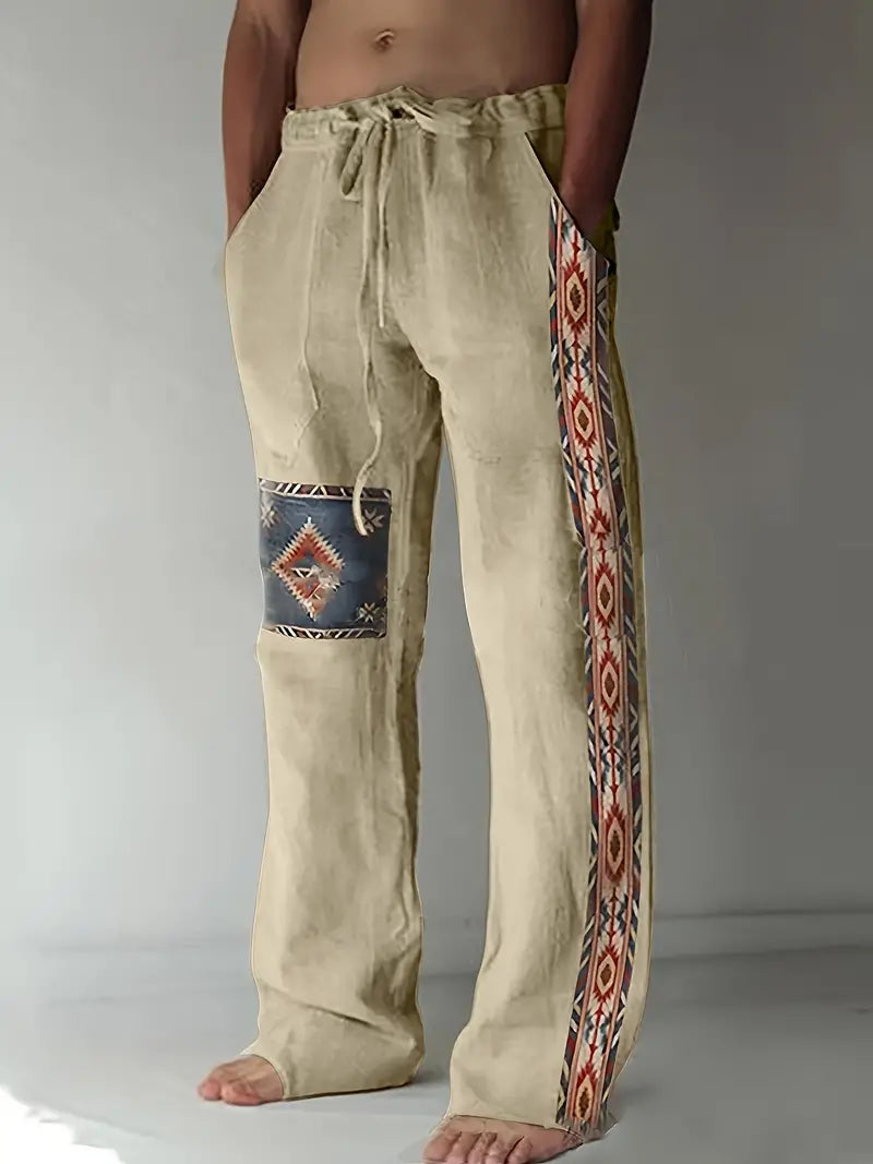 Henrich | trendige Komfort-Hose im ethnischen Design für Herren