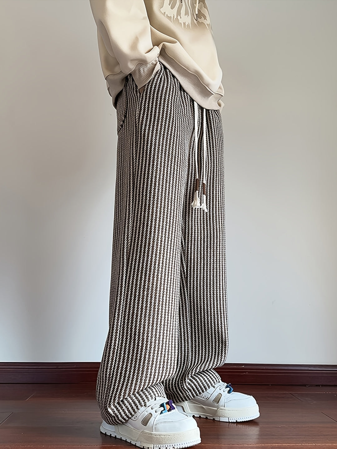 Leon | Gestreifte Hose mit weitem Bein