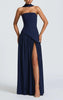 Amaris | stilvolles Maxikleid mit Schlitz und Schleifendetail