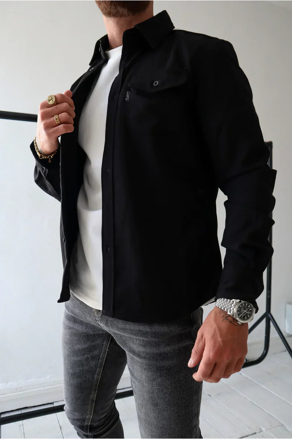Noah™ | Stilvolles Freizeit-Hemd - Schwarz / XS