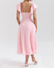 Faith | elegantes Midikleid mit gerafftem Rundhalsausschnitt