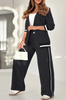 Paulie | Set aus Blazer und fließender Hose mit gestreiften Details