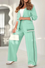 Paulie | Set aus Blazer und fließender Hose mit gestreiften Details