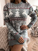 Elina™ - Enganliegendes Weihnachtskleid mit Jacquard-Muster