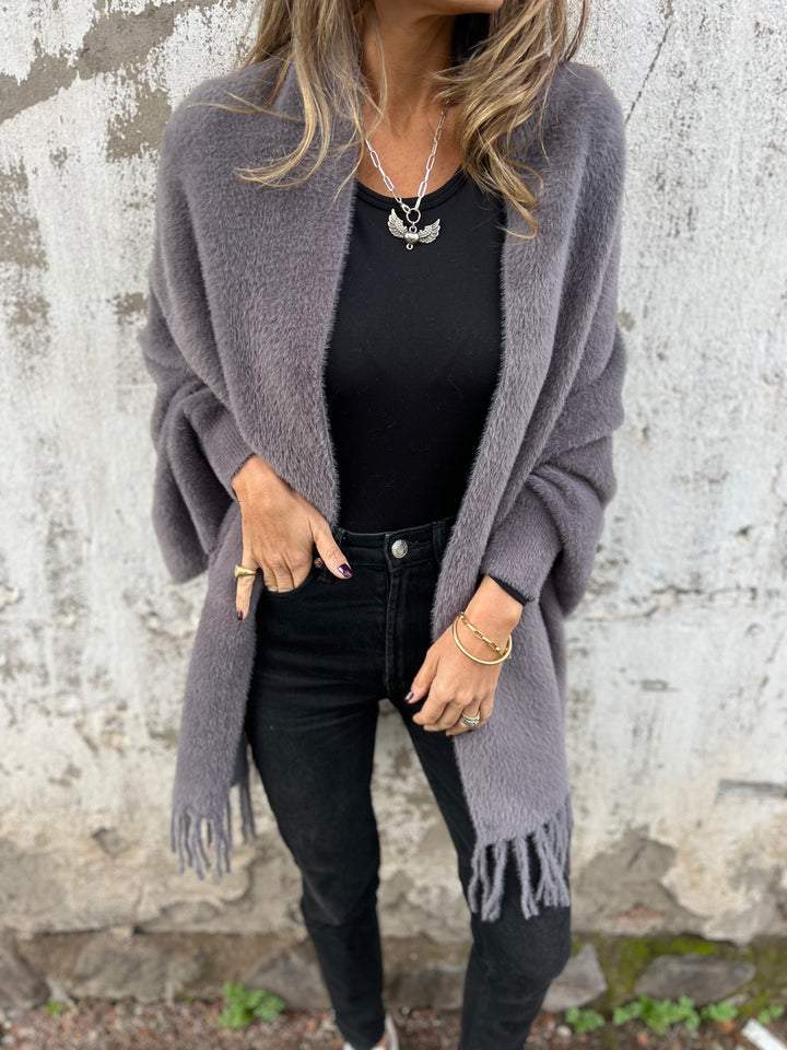 Eve™ | eleganter Damenmantel - Jas - Grau / S