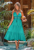 Thea | elegantes ärmelloses Maxikleid mit tiefem Ausschnitt
