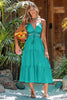 Thea | elegantes ärmelloses Maxikleid mit tiefem Ausschnitt