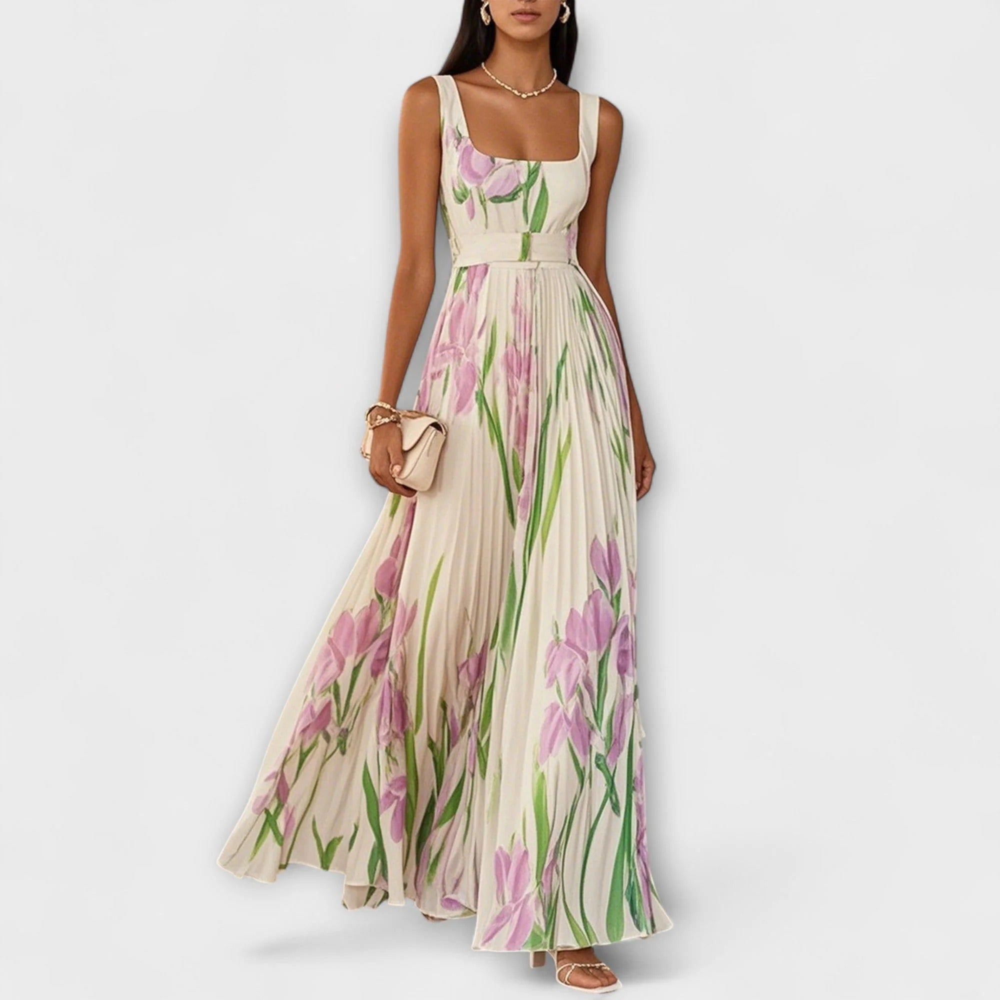 Alaya | Elegantes Maxikleid für Damen, romantisches Blumenmuster