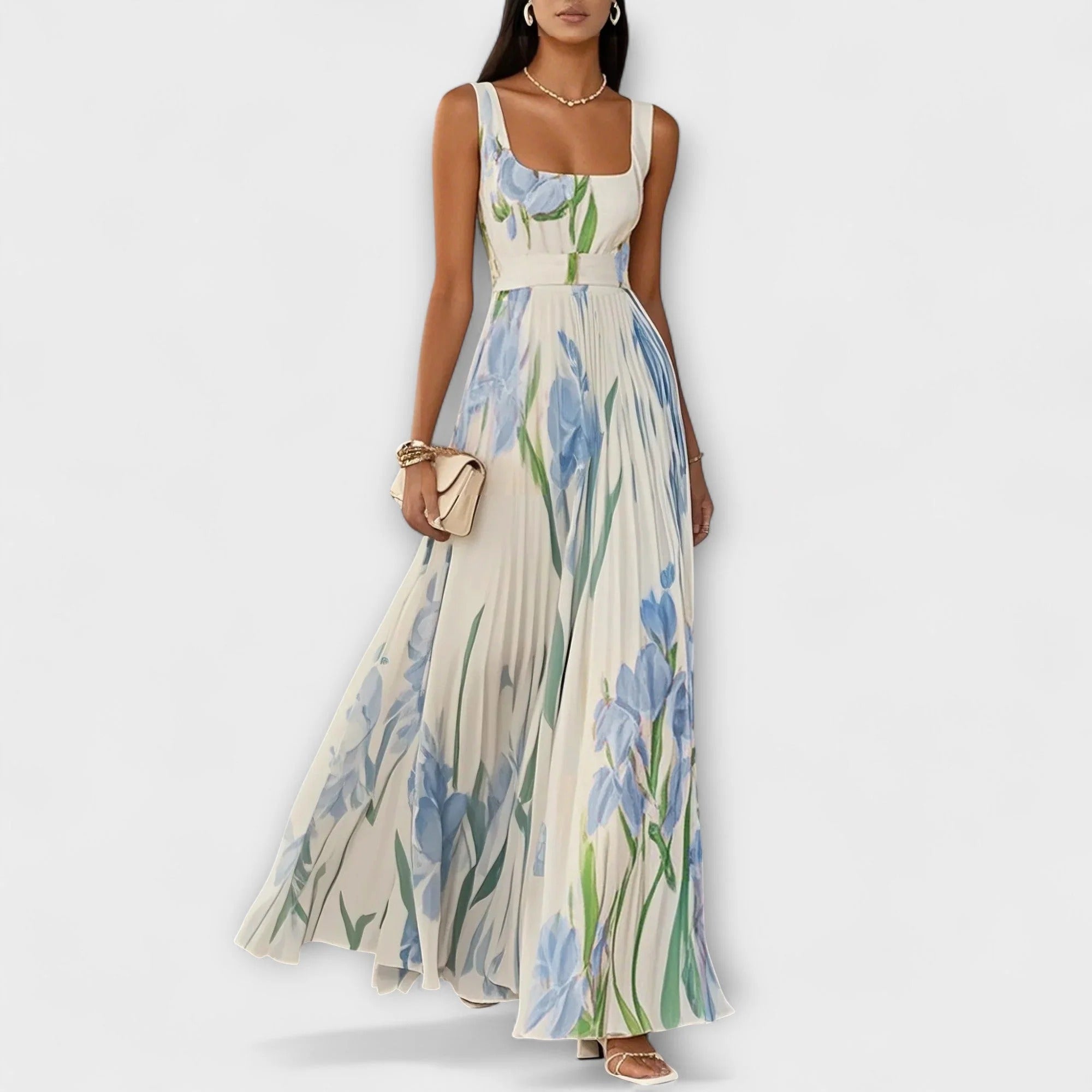 Alaya | Elegantes Maxikleid für Damen, romantisches Blumenmuster