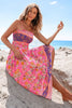 Tina | Stilvolles blumiges Maxikleid mit femininer Smokarbeit