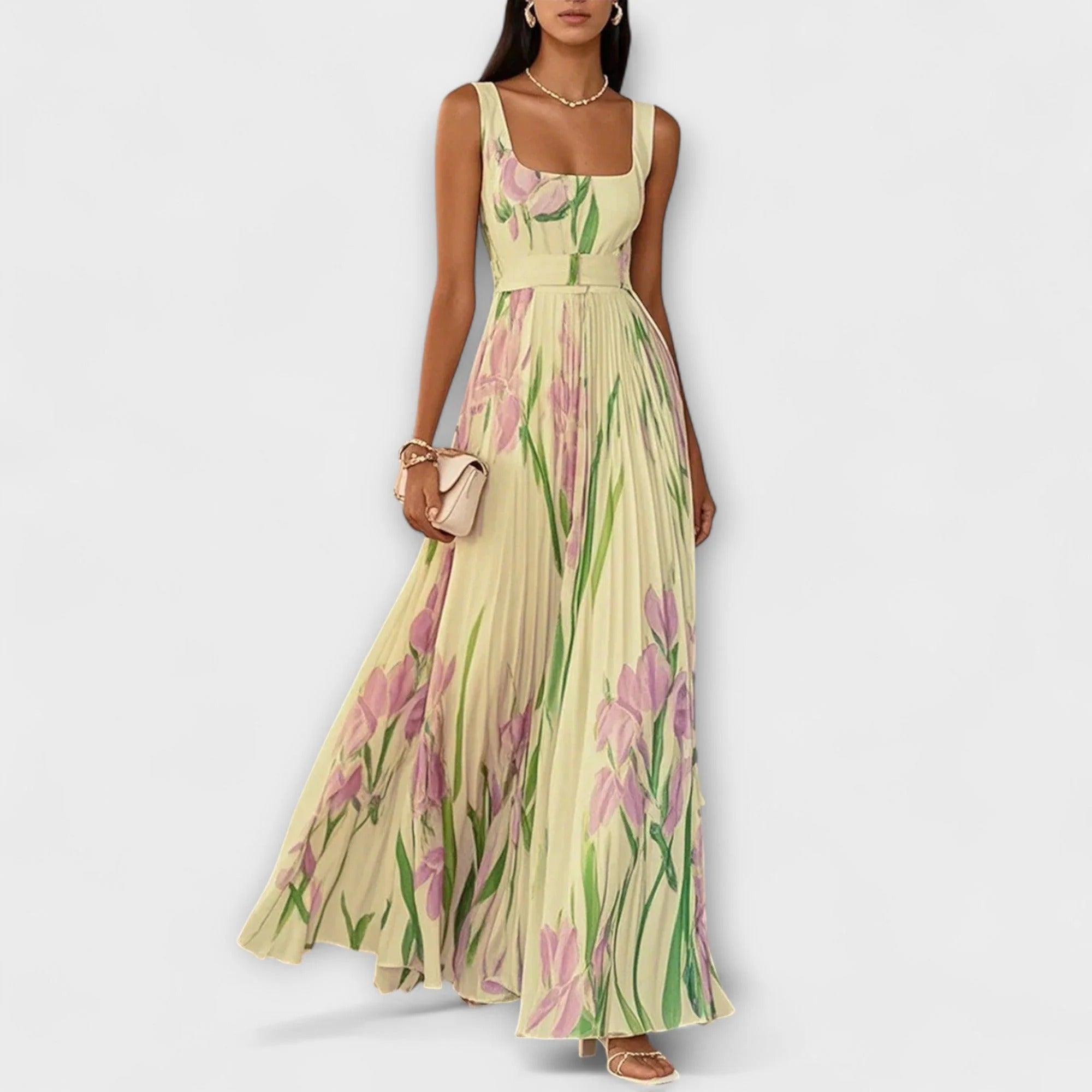Alaya | Elegantes Maxikleid für Damen, romantisches Blumenmuster