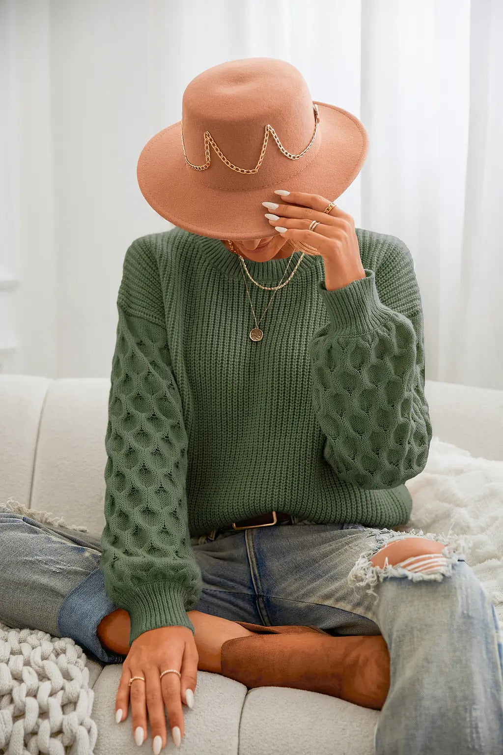 Zaylee | eleganter Pullover mit Puffärmeln für Damen