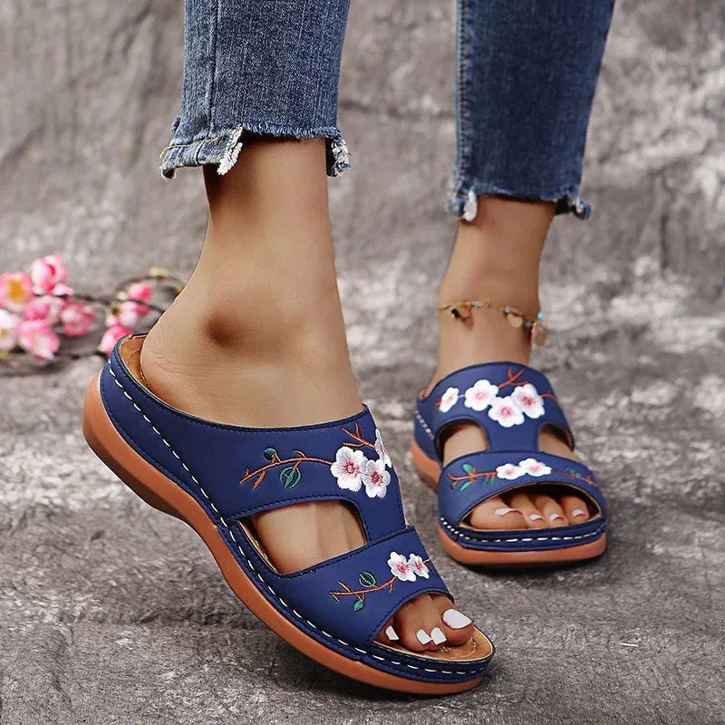 Frances | bequeme orthopädische Sandalen mit Blumenmuster