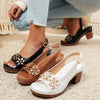 Lissa | Keilsandalen mit Blumenmuster