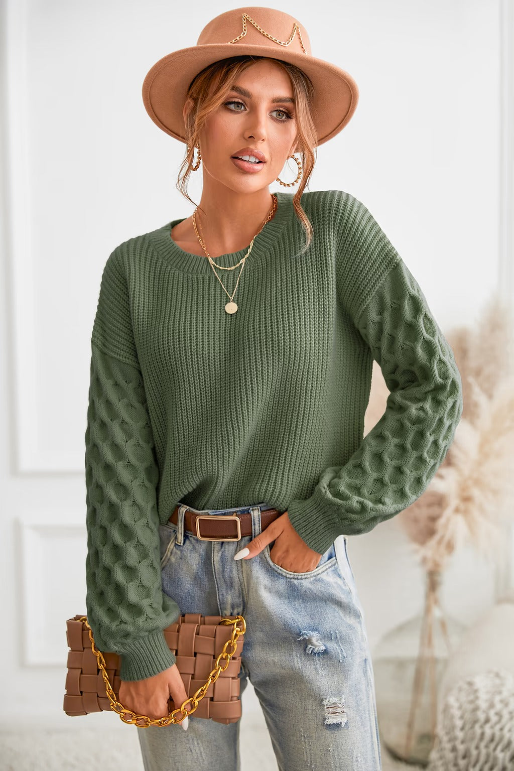 Zaylee | eleganter Pullover mit Puffärmeln für Damen