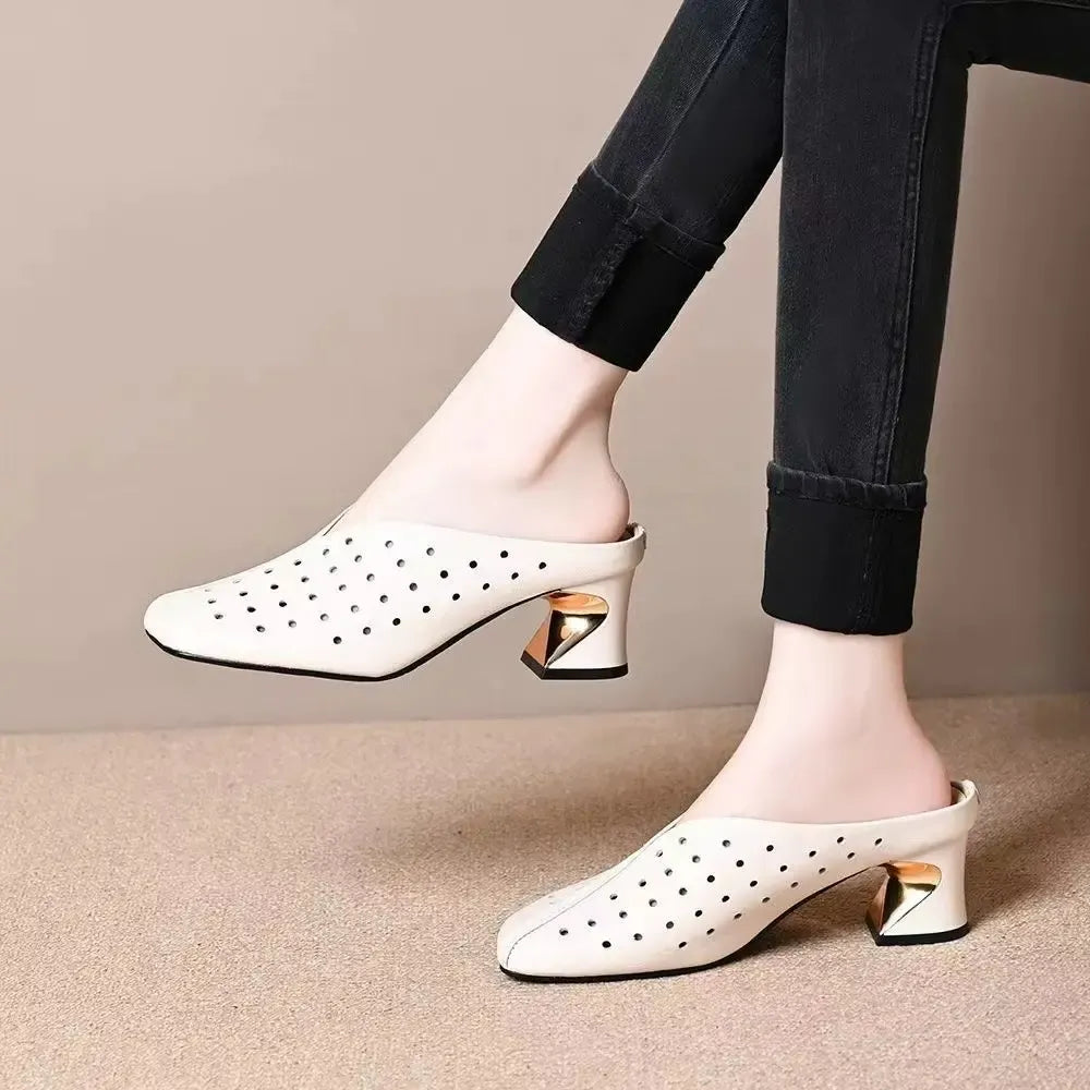 Lina | trendige Sandalen mit stabilem, hohlem Absatz