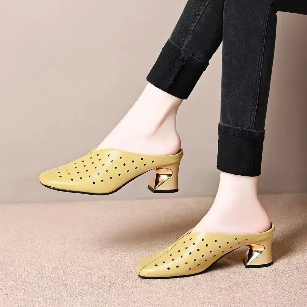 Lina | trendige Sandalen mit stabilem, hohlem Absatz