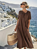 Brittany | bequemes Taschenkleid aus Baumwolle und Leinen für Damen