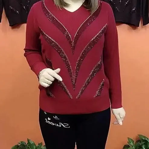 Amycha | Locker sitzender, warmer Strickpullover mit Stretchanteil