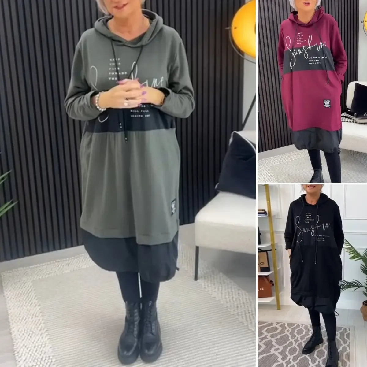 Ailyn | Bedrucktes Herbst-/Winterkleid