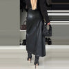 Zamarah | Kunstlederrock mit Hoher Taille & Schlitz