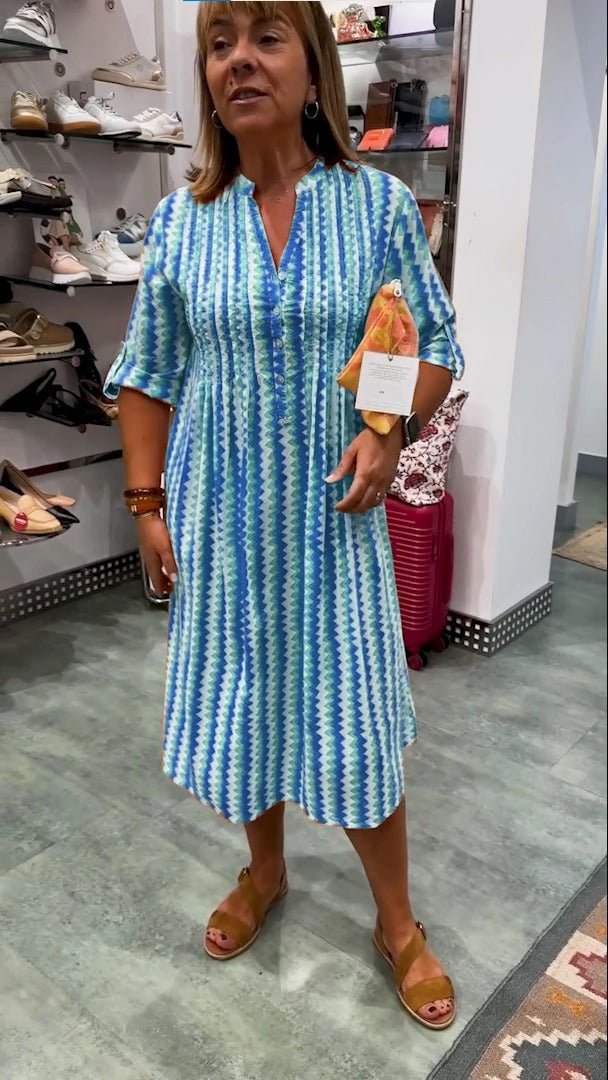 Nilanie | Gestreiftes Sommerkleid für den Urlaub