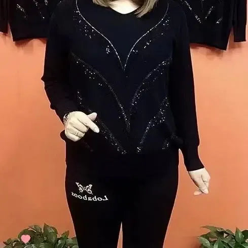 Amycha | Locker sitzender, warmer Strickpullover mit Stretchanteil