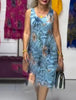 Yinn | Ärmelloses elegantes Kleid mit Print