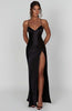 Jocelyn | Elegantes seidiges Satin Maxikleid