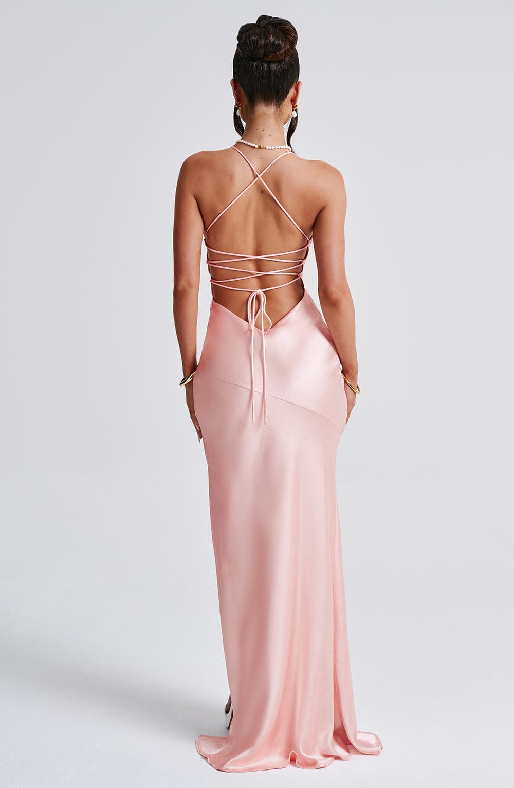 Jocelyn | Elegantes seidiges Satin Maxikleid